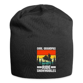 Snowmobile Dad Grandpa - Cool Grandpa Ride Snowmobile - Jersey Beanie - black - Front