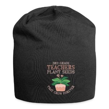 Lehrer Der 3. Klasse Pflanzen Samen, Immer Wachsen - Jersey-Beanie - Schwarz - Vorne