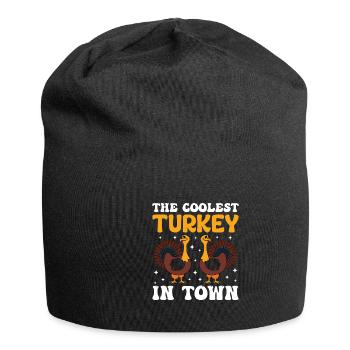 Trruthahn Thanksgiving Funny Design - Jersey Beanie - black - Front