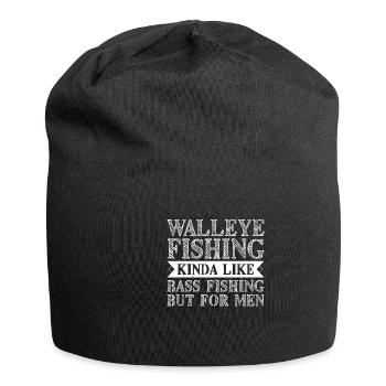 Walleye Zander Pêche Pêcheur Pêcheur - Bonnet en jersey - noir - Devant