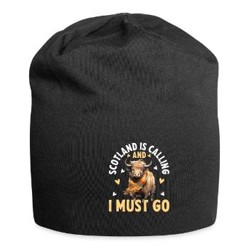 Schottisches Hochlandrind für Landwirte - Jersey-Beanie - Schwarz - Vorne