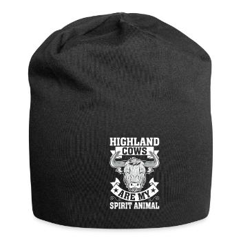 Schottisches Hochlandrind für Landwirte - Jersey-Beanie - Schwarz - Vorne
