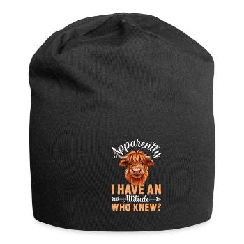 Schottisches Hochlandrind für Landwirte - Jersey-Beanie - Schwarz - Vorne