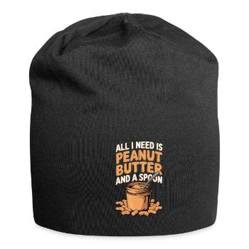Erdnussbutter Erdnussbodybuilder - Jersey-Beanie - Schwarz - Vorne