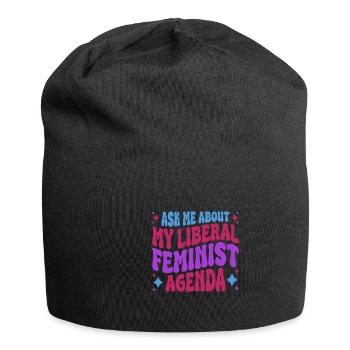 Nach Meiner Liberalen Feministischen Agenda - Jersey-Beanie - Schwarz - Vorne