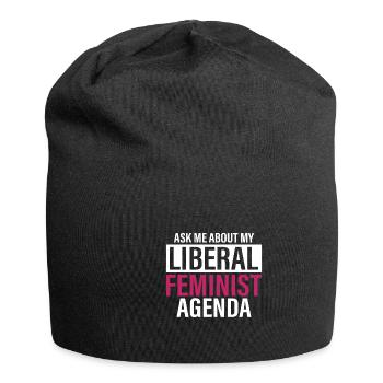 Nach Meiner Liberalen Feministischen Agenda - Jersey-Beanie - Schwarz - Vorne