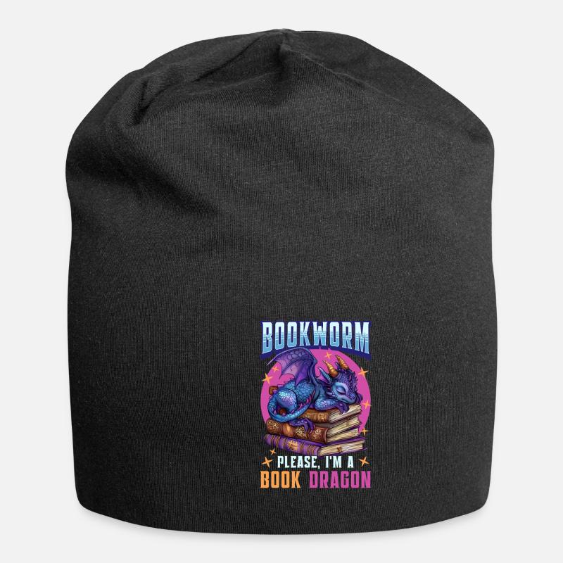 Bücherwurm Bücher Lesen Leseratte - Jersey-Beanie - Schwarz