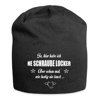 Schraube locker - Jersey-Beanie - Schwarz - Vorne