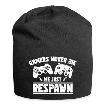 Gamers Never die Just Respawn - Gamers geschenk - Jersey-Beanie - Schwarz - Vorne