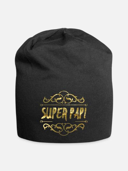 Super Papa Gold Ornament - Jersey-Beanie - Schwarz