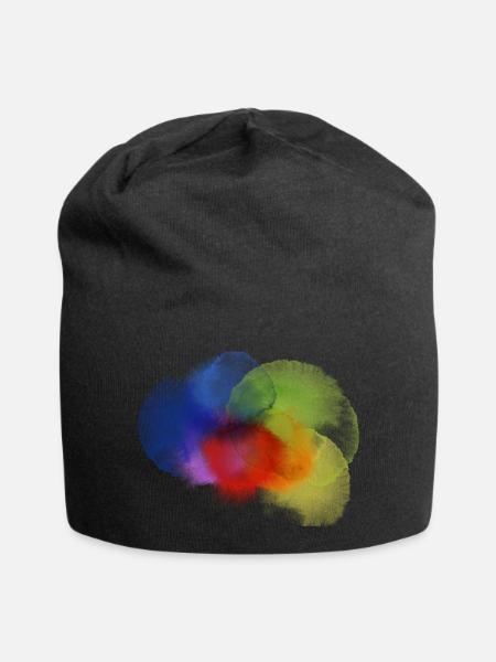 Farbklecks - Jersey-Beanie - Schwarz