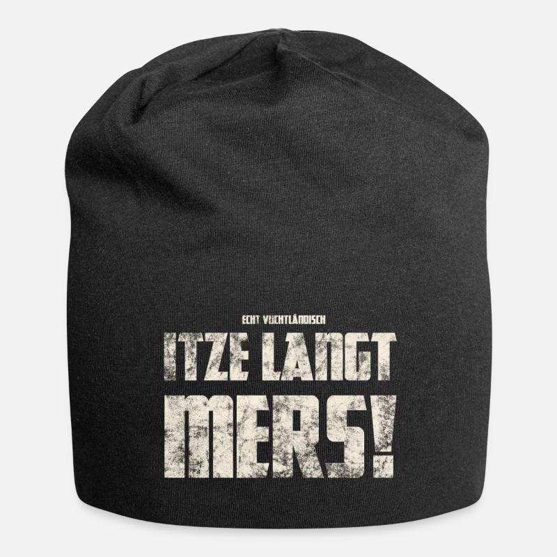 Original Vogtländisch Itze Langt Mers! - Jersey-Beanie - Schwarz