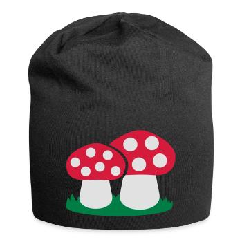 Pilz - Jersey-Beanie - Schwarz - Vorne