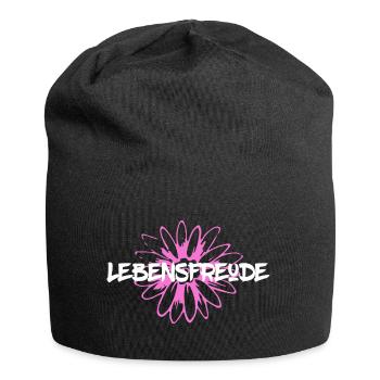 Lebensfreude,,Träumen,Geniessen,leben,lieben - Jersey-Beanie - Schwarz - Vorne