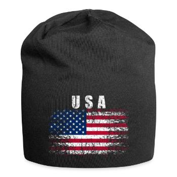 Vintage USA Flagge - Jersey-Beanie - Schwarz - Vorne