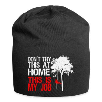 Baumkletterer Baumpfleger Beruf Wald lustig Spruch - Jersey-Beanie - Schwarz - Vorne