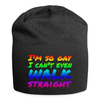 Ich bin so schwul, dass ich nicht mal geradeaus laufen kann - Jersey-Beanie - Schwarz - Vorne