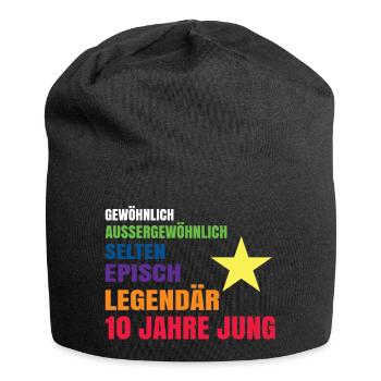 Geburtstag Kind 10 Junge Sohn Geburtstagsgeschenk - Jersey-Beanie - Schwarz - Vorne