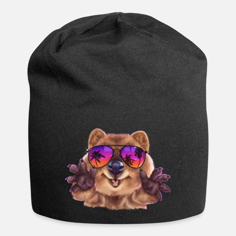 Cooler Quokka - Jersey-Beanie - Schwarz