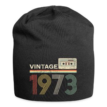 50. Geburtstag Vintage 1973 Kassette Retro Pseudo - Jersey-Beanie - Schwarz - Vorne
