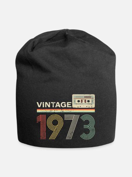 50. Geburtstag Vintage 1973 Kassette Retro Pseudo - Jersey-Beanie - Schwarz