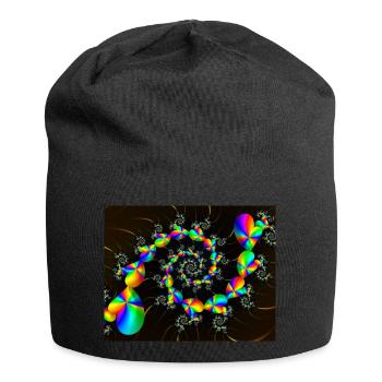 SPIRAL RAINBOW HEARTS - Jersey Beanie - black - Front