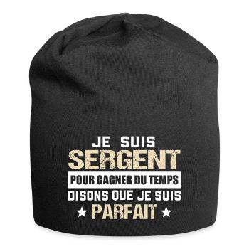 Sergent militaire cadeau drôle armée mec parfait - Bonnet en jersey - noir - Devant