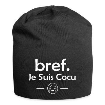 Cocu cadeau drôle humour couple célibataire - Bonnet en jersey - noir - Devant
