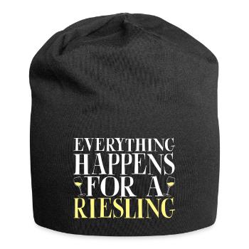 Alles passiert für Riesling - Jersey-Beanie - Schwarz - Vorne