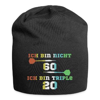 60. Geburtstag Darts - Jersey-Beanie - Schwarz - Vorne