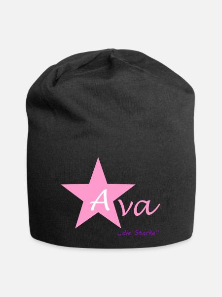 Ava - die Starke - Jersey-Beanie - Schwarz