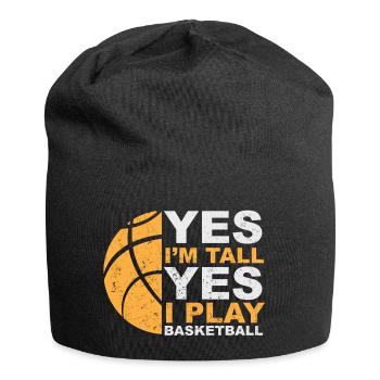 Yes I'm tall, Yes I play basketball! - Jersey-Beanie - Schwarz - Vorne