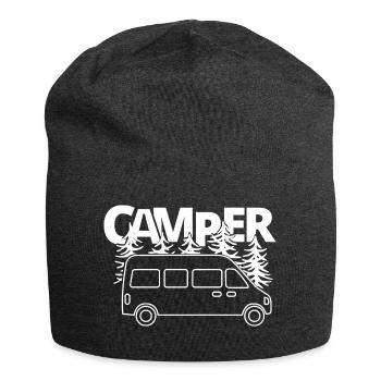 Caravane caravane caravane sort camper bus - Bonnet en jersey - charbon - Devant