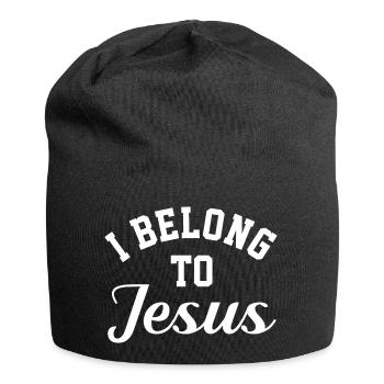 Christliche Sprüche - Jersey-Beanie - Schwarz - Vorne