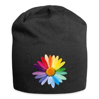 Marguerite Daisies Rainbow Colors Pride Gay - Jersey Beanie - black - Front