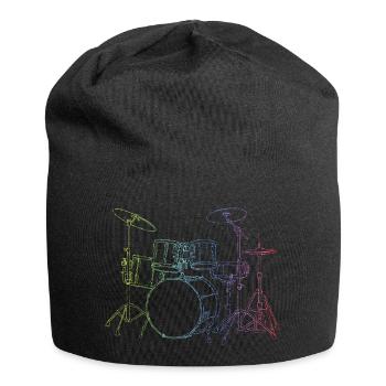 Drumset Sticks Schlagzeuger Schlagzeug Drummer - Jersey-Beanie - Schwarz - Vorne