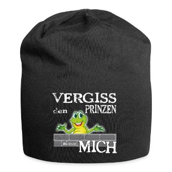 Frosch König textile Geschenkidee - Jersey-Beanie - Schwarz - Vorne