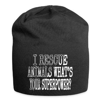 animal geek vegan animal rescue protection des animaux - Bonnet en jersey - noir - Devant