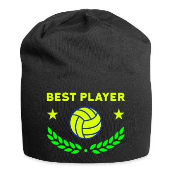 Best player (volleyball, stars, laurel wreath) - Jersey Beanie - black - Front