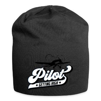 Fliegen Flieger Pilot Pilotin | Farben änderbar - Jersey-Beanie - Schwarz - Vorne