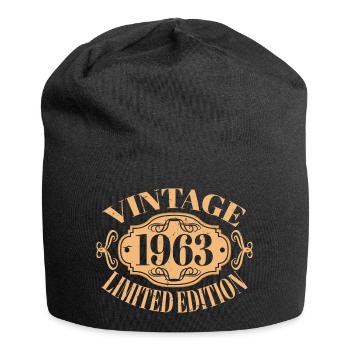 Jahrgang 1963 - 60 Jahre alt, Geschenk zum 60. Geburtstag - Jersey-Beanie - Schwarz - Vorne