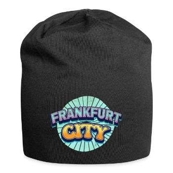 Frankfurt Germany City Font Pop Art Comic - Jersey Beanie - black - Front
