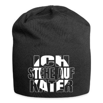 geschenk geek großkatze streunerkatze spaß witzig - Jersey-Beanie - Schwarz - Vorne