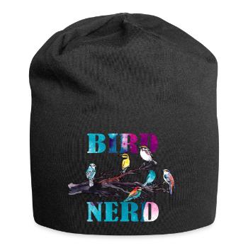 Bird Nerd Lustiges Vogel Design - Jersey-Beanie - Schwarz - Vorne
