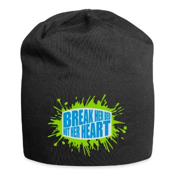break her bed Zitat - Jersey-Beanie - Schwarz - Vorne