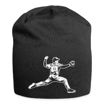 Lanceur de baseball - Bonnet en jersey - noir - Devant