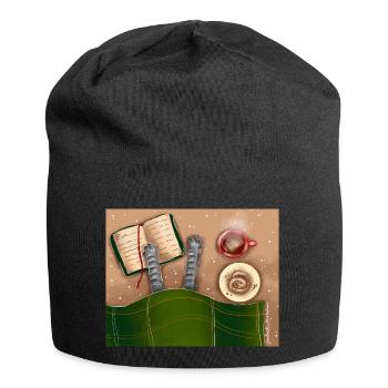 Perfekter Tag - Jersey-Beanie - Schwarz - Vorne