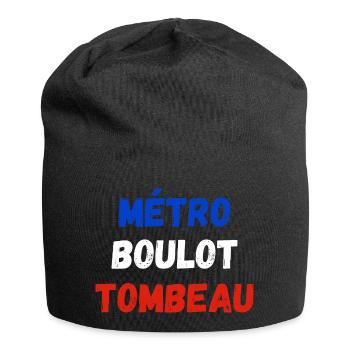 métro boulot tombeau - Bonnet en jersey - noir - Devant