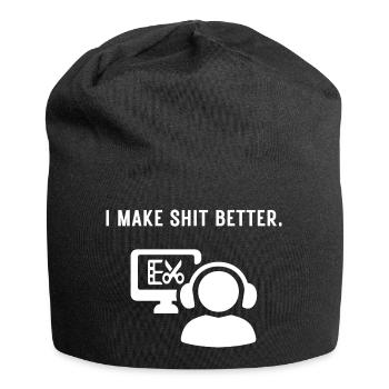 Ich mache aus jedem Scheiß etwas Besseres - Cutter - Jersey-Beanie - Schwarz - Vorne