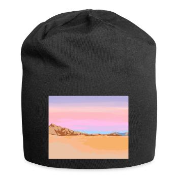 Landschaften #1: das Dessert - Jersey-Beanie - Schwarz - Vorne